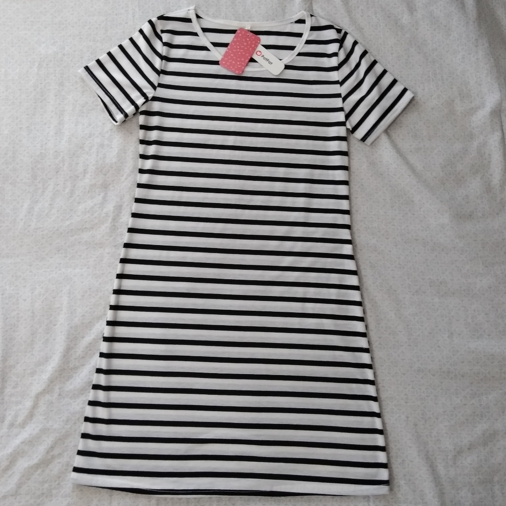 T-shirt Dress Black and white stripes